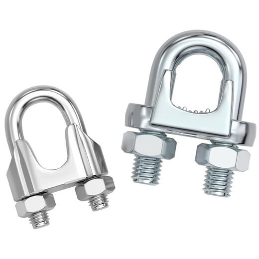 Fengji national standard galvanized steel wire rope chuck buckle chuck U-shaped lock buckle U-shaped fixed joint M3/4/5/6/8/10mm cold-dip galvanized M3 (suitable for 3mm steel wire rope) 20 pieces