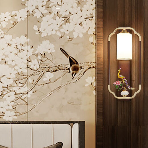 Yaotian Modern New Chinese Style Wall Lamp Full Spectrum Black Walnut Jade Lamp Living Room Rechargeable Wiring-Free Model 1001/Huizhi Lanxin-80