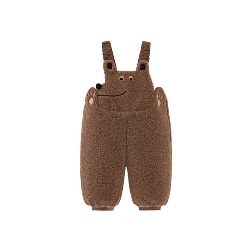 Mini Bara for boys and girls in autumn and winter new cute belly-protecting baby plus velvet overalls pants