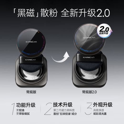 Carslan Black Magnetic Loose Powder 2.0 Large Capacity (Transparent Color) 18g Setting Powder Oil Controlling Concealer Long-lasting Sweatproof Gift