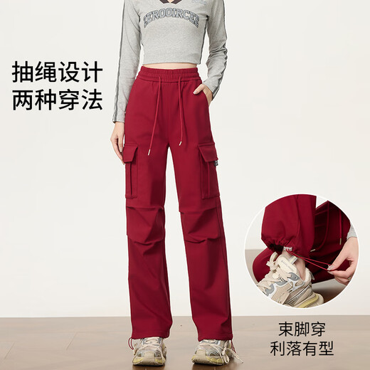 Freedom style velvet overalls women's autumn and winter thickened 2025 American loose casual sports pants waterproof water-repellent paratrooper assault pants