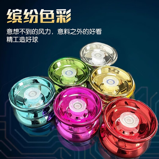 蒂米妮网红溜溜球儿童悠悠球yoyo活睡眠自动回旋男孩uu球入门初学者 【合金款】海洋蓝(指套+绳子)