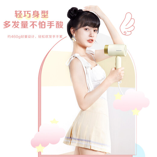 松下（Panasonic） 电吹风机大功率高速大风力速干便携老婆女友礼盒款负离子吹发护发电吹风筒EH-WNE5H绿色 EH-WNE5H 海盐苏打蓝-A