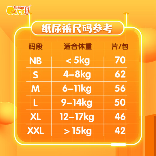 大黄鸭尿裤纸尿不湿新生婴儿nb码尿布湿弱酸低敏尿裤S码经典系列 腰贴型经典系列纸尿裤 纸尿裤XL12-17kg（46片一包）