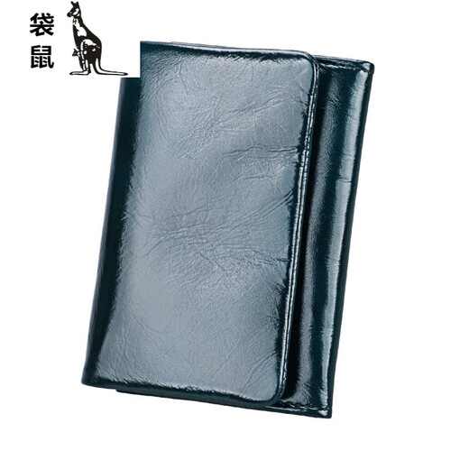 袋鼠（KANGAROO）女式新款时尚休闲轻便舒适RFID真皮多功能小卡包零钱夹名片钱包 2031玫红