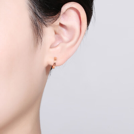 Saturday blessing 18K gold earrings for women, colorful gold earrings and earrings, birthday gift, red 18K gold, one pair