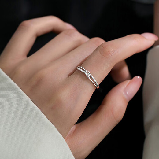 Core luxury 999 sterling silver ring ring for women, versatile pure silver open ring, niche light luxury ring, index finger ring, birthday gift, star ring