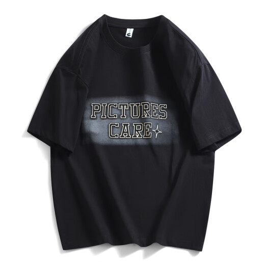 Una camiseta pura de manga corta para la marca de moda de hombres retro estadounidense de verano de verano de verano para hombres White M White M
