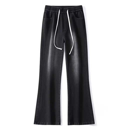 
7 high-end products, micro-flare jeans, men's spring and summer style American high street drawstring loose straight slim long pants for men TCFS-1050 yellow mud XL