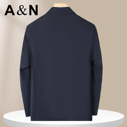 Antonio [high-string worsted 100% wool] classic solid color lapel men's jacket spring and autumn administrative cadre business jacket Navy blue 2XL /54 (185/100A)