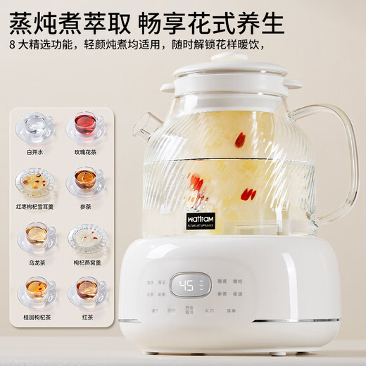 Nordic Warang health pot 0 glue all-glass thermostatic pot 1.2L home office flower teapot electric ceramic stove tea boiler stew pot integrated electric kettle national subsidy tea leakage