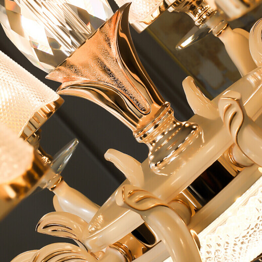 NVC chandelier, light luxury European style chandelier, American chandelier, porcelain white paint, living room lamp, restaurant lamp, lighting fixtures, 8-head self-purchased light source, suitable for 15-35