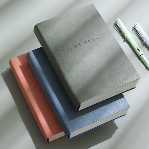 Faramon A5 verdicktes Notizbuch 736 Seiten A4 Hochwertiges weiches Leder Einfacher Notepad College-Studentenauszüge können angepasst werden A5-Blue [Blank 736 Seiten]