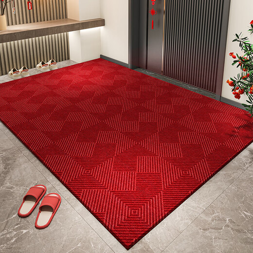 Rsrddy Entrance Porte de porte de plancher 2024 Nouveau style de porte d'entrée rouge Porte de porte de porte antidérapante et porte sale résistante à l'extérieur du sol lexe-15865 120cm * 160cm9 Génération Diry-résistant Falman