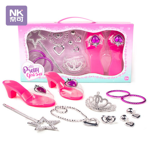 New children's jewelry toys play house high heels necklace bracelet backpack set girls toys 9053