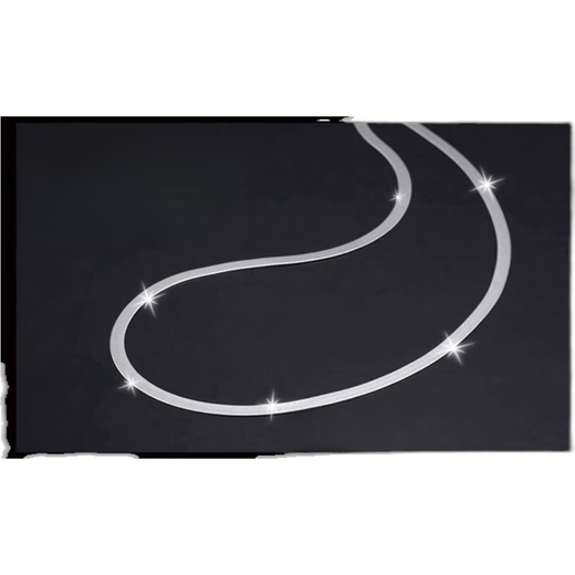 Feishengji Fat Donglai same style pt950 platinum men's necklace PT950 platinum Japanese and Korean jewelry short silver jewelry for couples men 3.5 mm thick 45 cm long