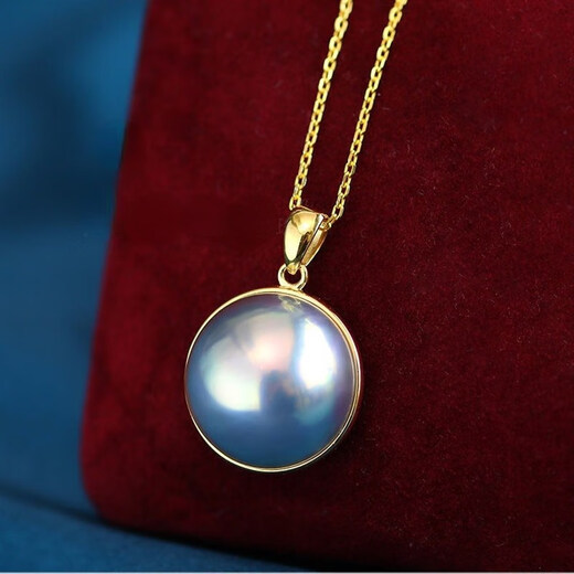 Buhesyt thick gold version of mapei necklace natural sea water starry sky blue Japanese mapei pendant 10-11mm original straight edge thick gold model