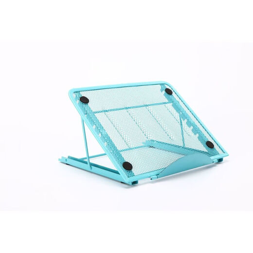 Adjustable laptop stand Metal mesh tablet stand Portable foldable desktop stand blue