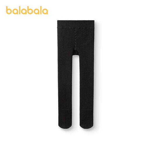 Balabala girls' stockings winter velvet children's pantyhose stretch baby middle and large children solid color simple style black tone 00499 1 pair 9-12 years old 120cm