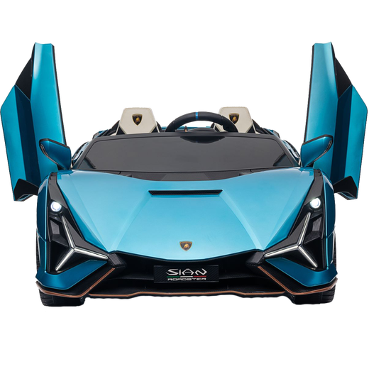 China Milan Borghini children's electric car toy car can sit in adults' remote control four-wheel two-seat child baby baby car, painted blue + 22v15A lithium battery + MP4 + double leather seat