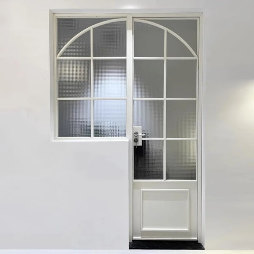 勤凯法式老铁门玻璃门卫生间门复古洗手间厕所门平开门包厢轻奢拱形门 法式复古平开门 肌肤黑