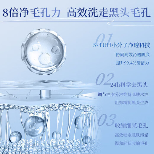 Tongrentang amino acid facial cleanser, oil control, acne removal, mite removal, blackhead reduction, pore reduction, deep cleaning for men and women, two bottles