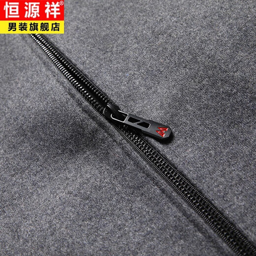 Hengyuanxiang men's wool jacket autumn and winter stand collar fashion jacket casual tops men's middle-aged dad woolen jacket black XL 180