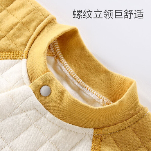 棉芹婴儿连体衣服纯棉秋冬季棉服加厚长袖保暖宝宝三层夹棉新生儿冬装 蓝色小狮子【2件装】（保暖款） 59码(建议1-3个月8-12斤)