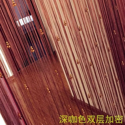 BPE door curtain partition Fengshui curtain entrance door gourd line curtain bead curtain crystal bead line curtain hanging curtain decorative curtain champagne color width 1 meter * 2 meters high Single layer encryption