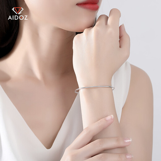 Aido Diamond Platinum Three Lives Three Worlds Bracelet Platinum pt950 Smooth Sand Surface Plain Ring Stacked Bracelet for Wife Smooth Surface Single 52mm Weight 5.0-5.2g