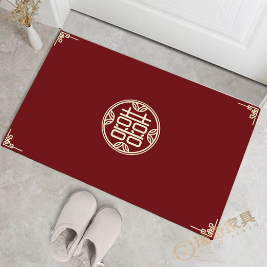 Door mats, entrance, door, free toilet, entrance, entrance, entrance, and entrance, Ping'an door, floor mat, door, carpet, household mat, red, silicone bottom crystal velvet YY1047 120*180CM, add product barrier
