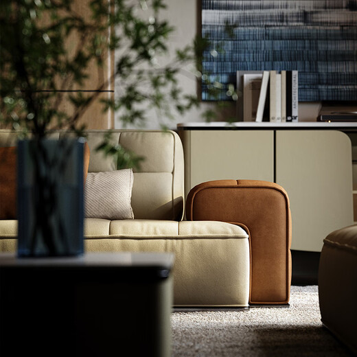 Charmantes Master-Licht Luxusleder-Sofa Wohnzimmer 2024 Neues minimalistisch funktionelles Sofa Elektrisches Rückenlehre Luxushaus Full House High-End-Anpassung Ecke 4.39m Modul 1421 V-Klasse Full Leder funktionales Sofa Titanium Schwarz