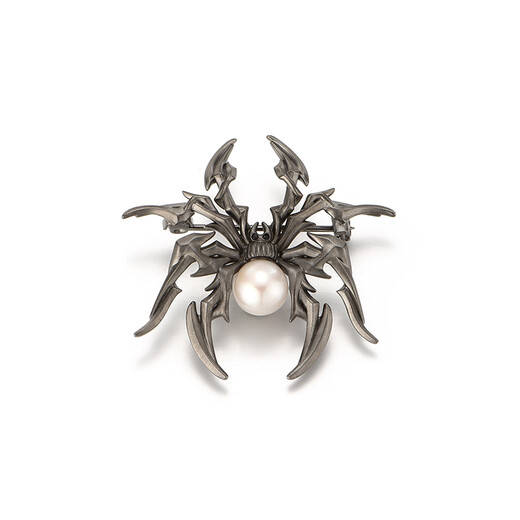 IDEAGEMER925 silver spider shell bead brooch men's fashion trend niche original design handsome suit pin lapel pin spider shell bead brooch