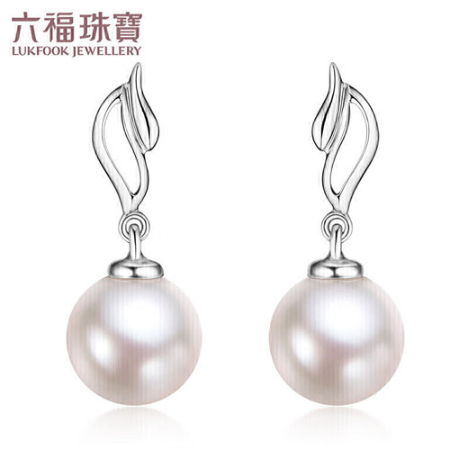 Lukfook Jewelry Ag925 petal freshwater pearl earrings for women, total weight approximately 1.48 grams