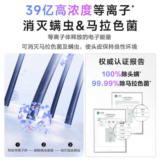 Midea Hair Dryer Home Negative Ion High Power Will Not Damage Hair Hair Dryer High Speed Hair Care Hair Dryer Blowing Set Dryer Back-to-School Mid-Autumn Festival Gift Birthday Gift 3.9 Billion Plasma Hair Care丨Sterilization and Mite Removal丨NTC Intelligent Warm-Silver