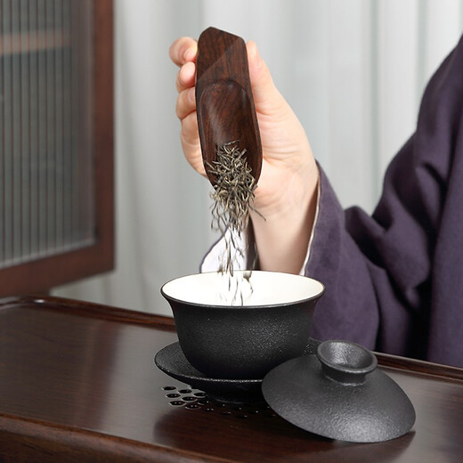 Fantasy Kung Fu tea spoon household solid wood tea shovel tea making accessories tea spoon taking tea single tea pouring device tea rule Hongya tea needle + Jiaohong tea spoon