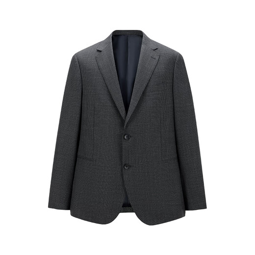 GIOVANNI VALENTINO wool crisp casual suit men's double slit business warm breathable blazer black gray 2X