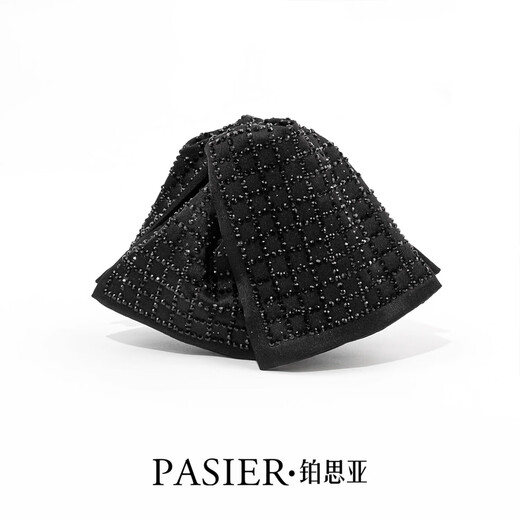 Pelsia Louise Haarnadel Frau Prinzessin Paris Haarnadel Houndstrap Clip Herbst und Winter neuer High-End-Hai-Clip-Kopfschmuck [Schwarz] 11 cm