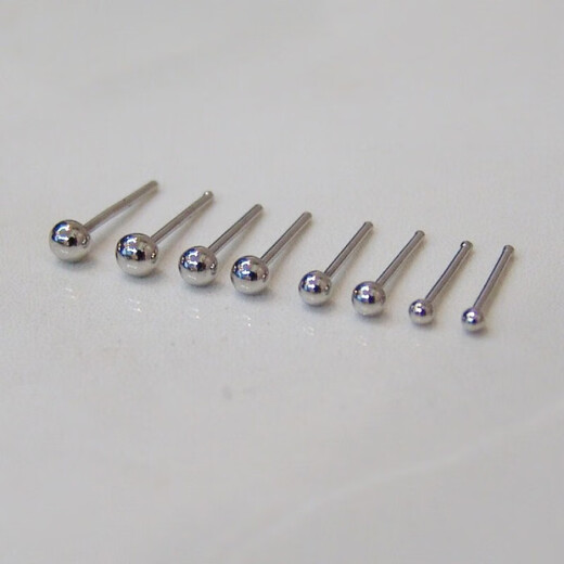 MOYANYU (MOYANYU) PT950 platinum earrings solid mushroom head platinum earrings for men and women mini small dot earrings PT950 platinum straight needle dot 0.3g single