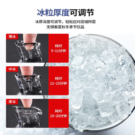 冰力欧 制冰机商用大型大容量制冰机奶茶店冰块机冰块制作机家用全自动冰块机酒吧KTV  日产量2000KG 684冰格 水冷
