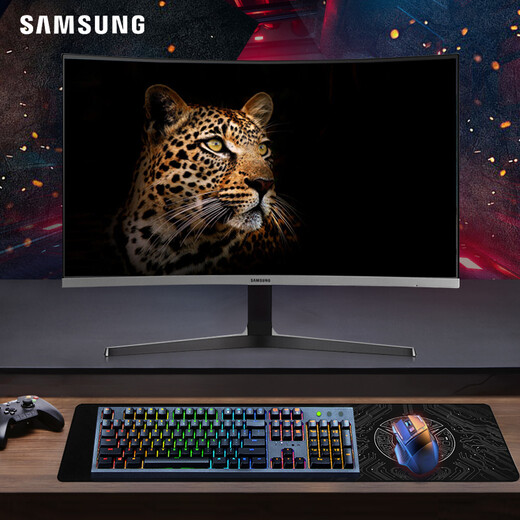 Samsung (SAMSUNG) 27-inch FHD 60hz curved low blue light flicker-free FreeSync wall-mountable narrow bezel office computer monitor C27R502