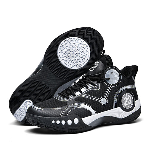Phantom 3 basketball shoes for boys’ shoes for children and teenagers’ sports shoes for students’ leather surface non-slip Kobe junior high school students’ sneakers 866 black and white mesh - air cushion model 36 sizes Follow to send basketball socks + fluorescent bracelets