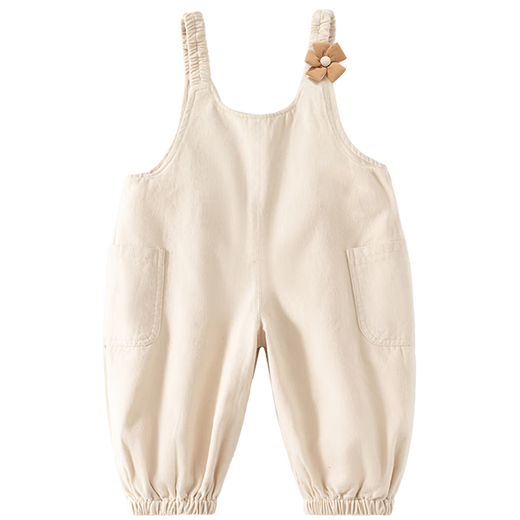 Banxidi Girls' Pants Spring and Autumn 2025 New Baby Style Overalls Children's Casual Pants Children's Autumn Clothing Leg Pants Beige 110