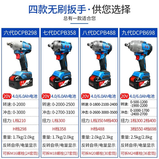 东成东成电动扳手DCPB358架子工木工扳手大扭力冲击汽修风炮东城工具 东成DCPB698电动扳手裸机750瓦