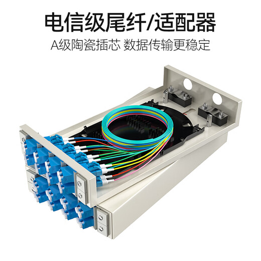 FiberHome烽火4口/8口/12口光纤终端盒壁挂式尾纤光缆熔接盒盘SC/FC/LC LC单模满配8芯-4口