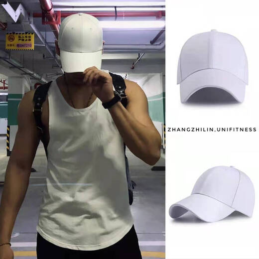 Hat Yijin Hat Unisex Couple Outdoor Baseball Cap Men's Summer Breathable Peaked Cap Trendy Fashion Sun Protection Hat Pure Black (Adjustable)