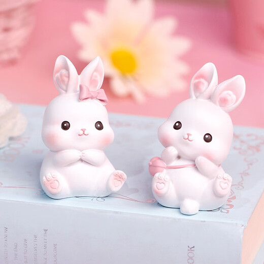 Jouer à la lutte contre le lapin Ornements d'anniversaire cadeau femme de travail de coeur pratique de bureau