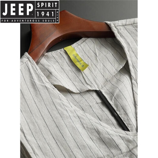 JEEP SPIRITJEEPSPIRIT系工装袖休闲棉麻背心无袖西装马夹坎肩 米白色2023/新/夹克/马甲/男 L 建议110-130斤