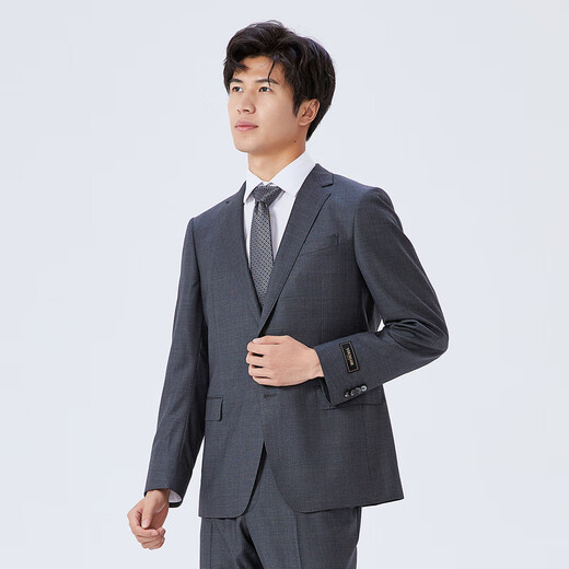 YOUNGOR (YOUNGOR) men's 660 two-piece single-breasted standard version suit wool high-end new product shopping mall same style Gray L 175/96A