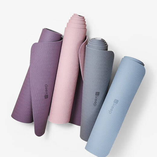 
Keep stretch mat yoga mat, entry-level two-color thickened lengthened fitness mat, anti-slip yoga jumping mat TPE 12801 classic 61cm purple/dark gray-7mm
